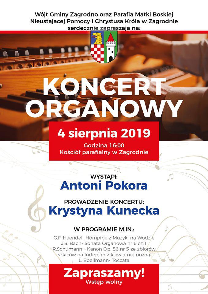 Zaproszenie na koncert organowy
