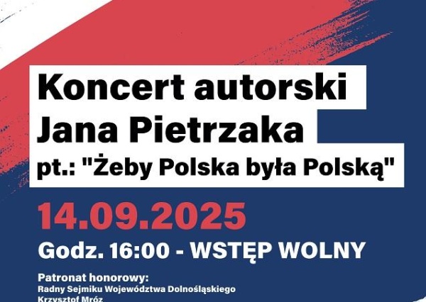 Zapraszamy na patriotyczny koncert Jana Pietrzaka