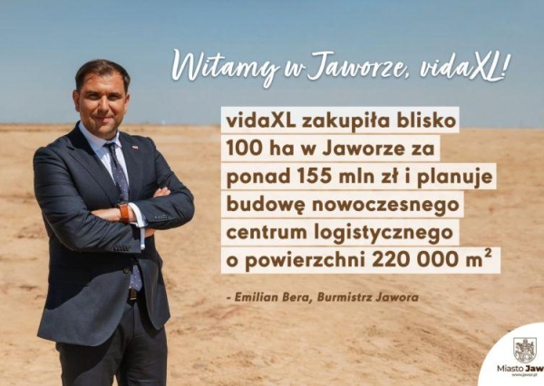 Kolejny wielki inwestor w Jaworze! vidaXL kupuje 100 hektarów !