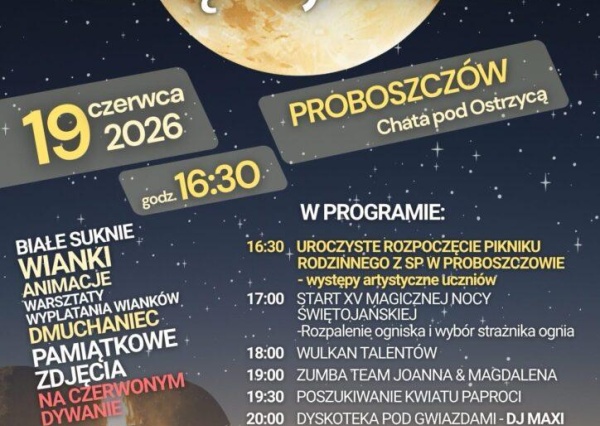 Trwają zapisy na Festiwal Talentów Nocy Świętojańskiej w Proboszczowie 
