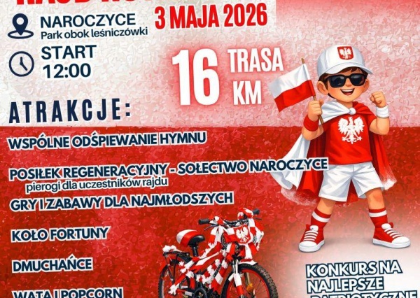 Biało-Czerwony rajd rowerowy w Naroczycach. Ruszyły zapisy