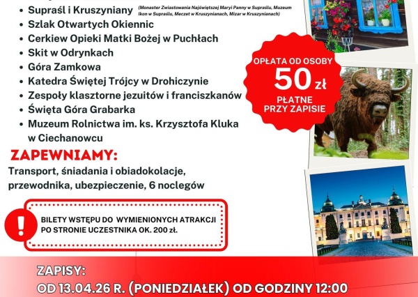 Podlasie w ruchu czyli gmina Rudna organizuje wyjazd za seniorów. Za grosze !