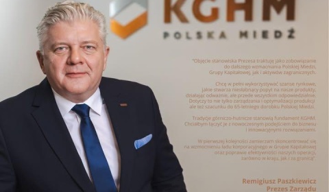 Remigiusz Paszkiewicz prezesem KGHM Polska Miedź