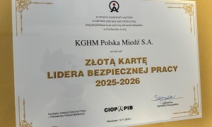 KGHM ze Złotą Kartą Lidera Bezpiecznej Pracy