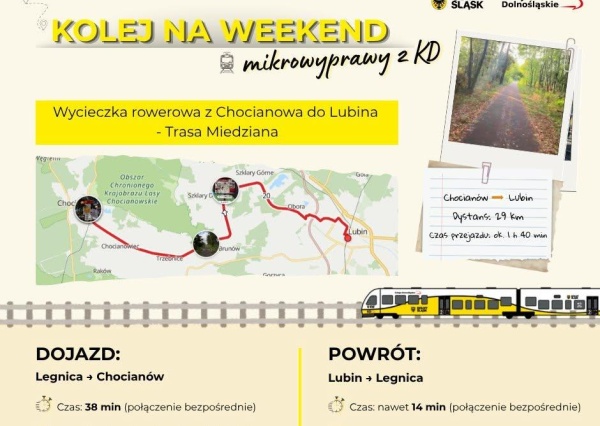 Prezes Kolei Dolnośląskich poleca Trasę Miedzianą. Rowerem z Chocianowa do Lubina i pociągiem do domu