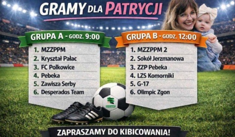 Zapraszamy na turniej charytatywny. Zagrają dla chorej Patrycji