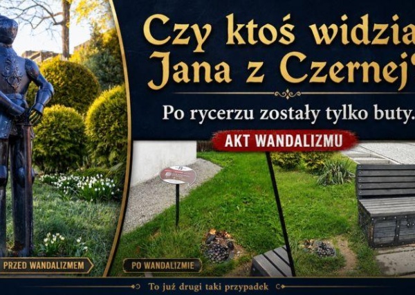 Zniknął legendarny rycerz! W Bolkowie zostały po nim tylko buty