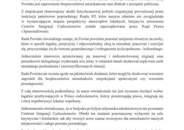 Strach przed cudzoziemcami w Jaworze. Trwa wojna na oświadczenia !