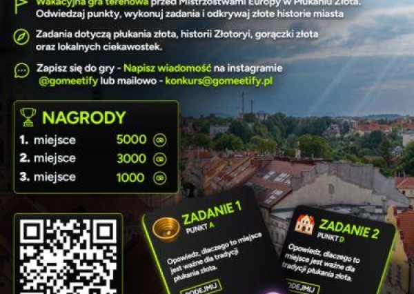 Zapraszamy do gry terenowej „Złote Punkty” – wyjątkowa przygoda przed Mistrzostwami Europy w Płukaniu Złota 2026
