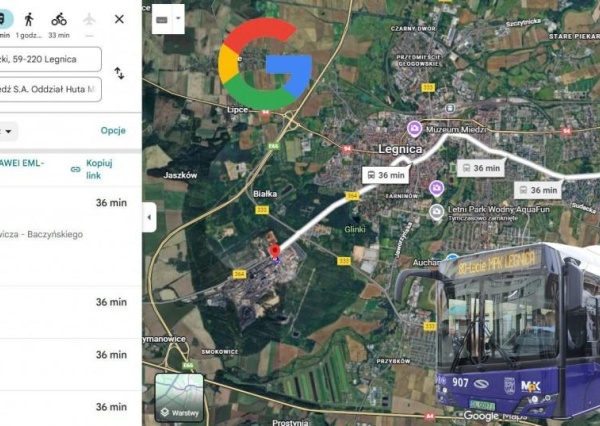  MPK Legnica dostępne w Google Maps. Nowa jakość planowania podróży po mieście 