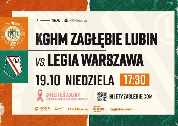 Kup bilet na mecz z Legią Warszawa! Jeszcze są
