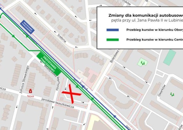 Zamknięta pętla autobusowa przy ul. Jana Pawła II w Lubinie. Zmiany dla pasażerów MPK