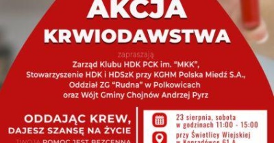 Oddaj krew podczas Dożynek Gminy Chojnów – twoja pomoc jest bezcenna