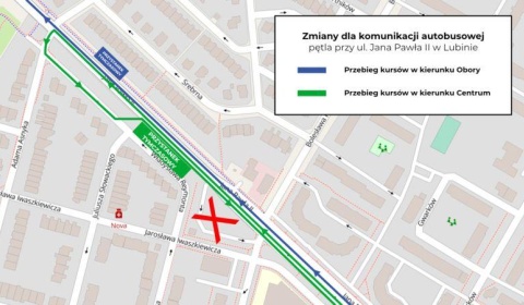 Zamknięta pętla autobusowa przy ul. Jana Pawła II w Lubinie. Zmiany dla pasażerów MPK