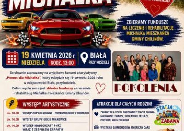 Festyn charytatywny „Pomoc dla Michałka” już 19 kwietnia w Białej