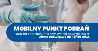Mobilne punkt pobrań CDT Medicus w Lubinie, Legnicy i Jaworze