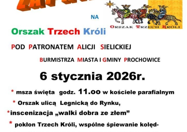 Orszak Trzech Króli w Prochowicach z jasełkami w Rynku
