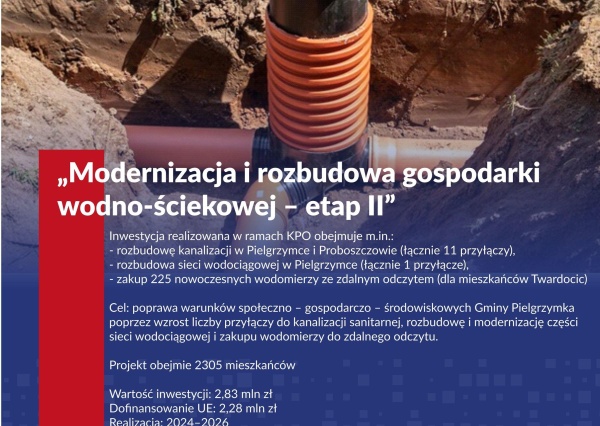 Rewolucja wodno-kanalizacyjna w gminie Pielgrzymka