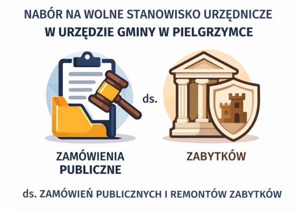 Gmina Pielgrzymka oferuje pracę specjaliście od zamówień publicznych i remontów zabytków