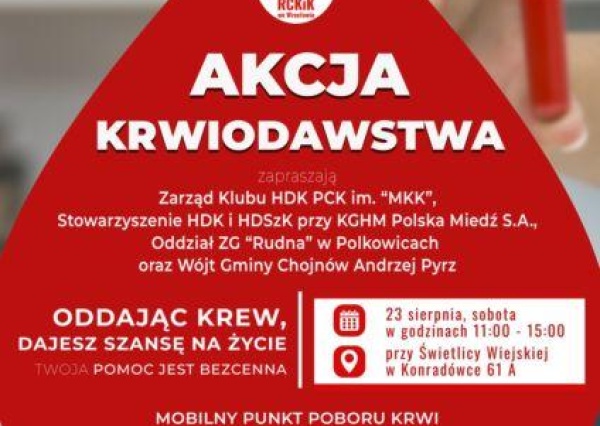Oddaj krew podczas Dożynek Gminy Chojnów – twoja pomoc jest bezcenna!
