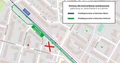 Zamknięta pętla autobusowa przy ul. Jana Pawła II w Lubinie. Zmiany dla pasażerów MPK
