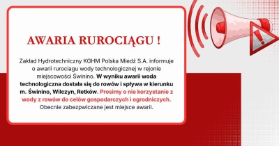 Pękł rurociąg KGHM. Woda technologiczna zalała rowy, mieszkańcy otrzymali pilny komunikat
