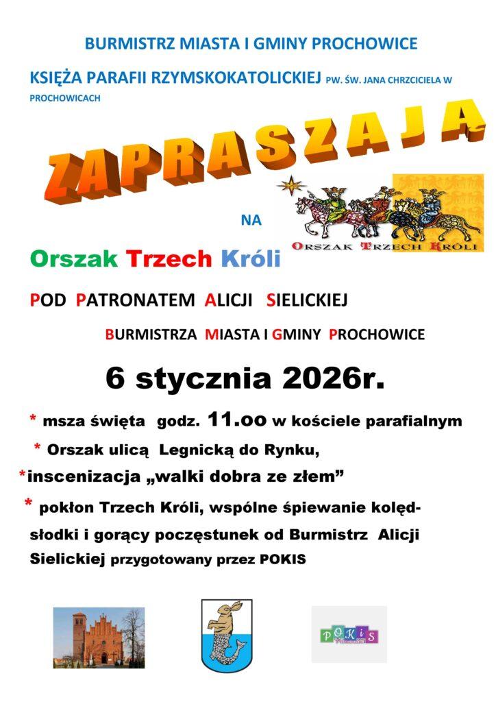 Orszak Trzech Króli w Prochowicach z jasełkami w Rynku
