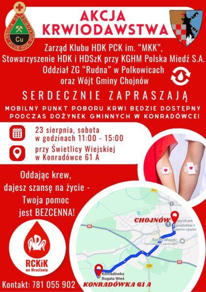 Oddaj krew podczas Dożynek Gminy Chojnów – twoja pomoc jest bezcenna!