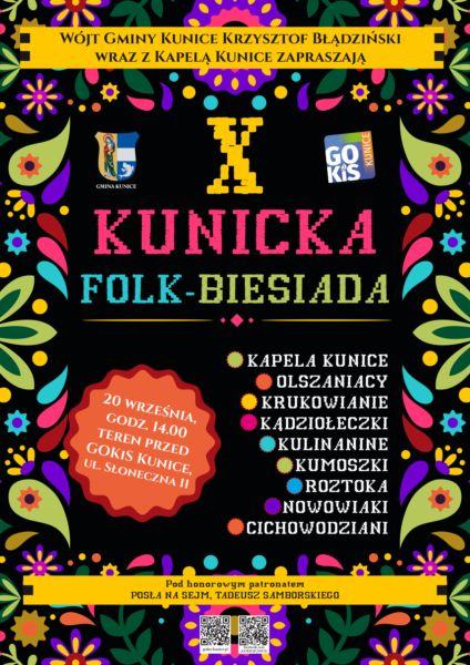 Zapraszamy na tradycyjną Folk Biesiadę w Kunicach