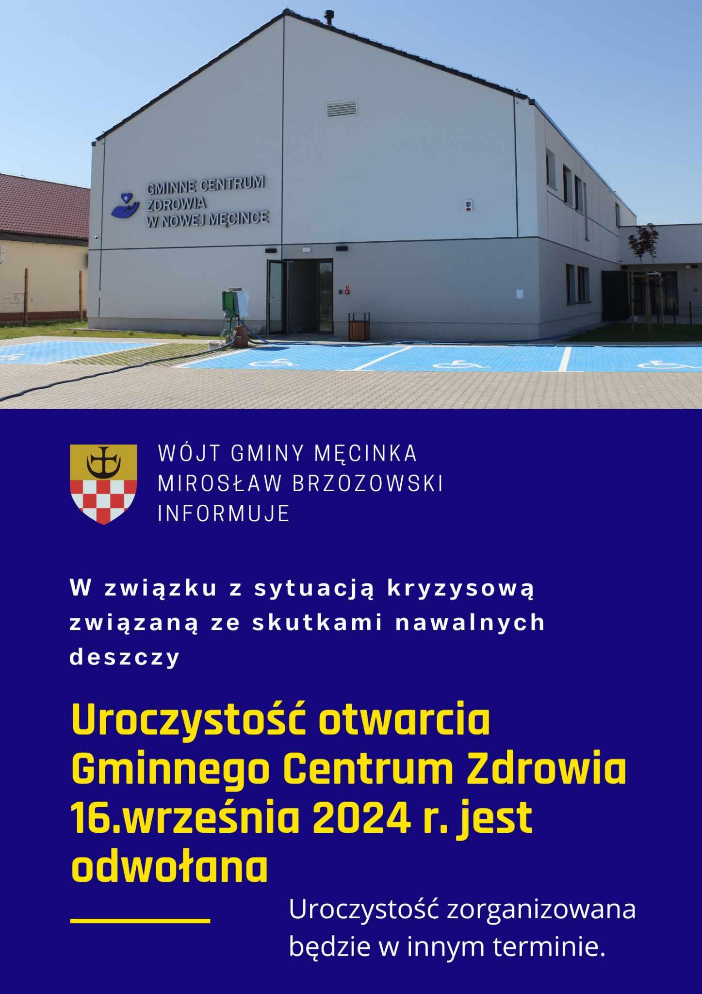 Odwołano otwarcie Gminnego Centrum Zdrowia. Gmina zawiesiła zajęcia szkolne i wychowawcze