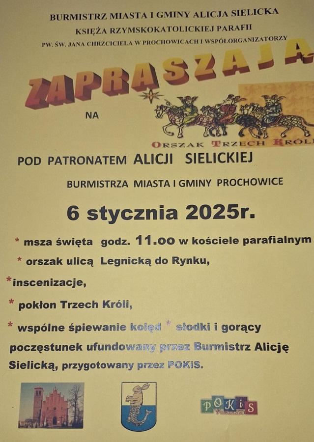 Orszak Trzech Króli w Prochowicach z jasełkami w Rynku