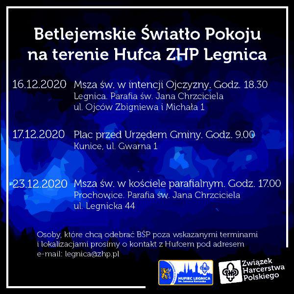 Legnicki hufiec ZHP z Betlejemskim Światełkiem Pokoju