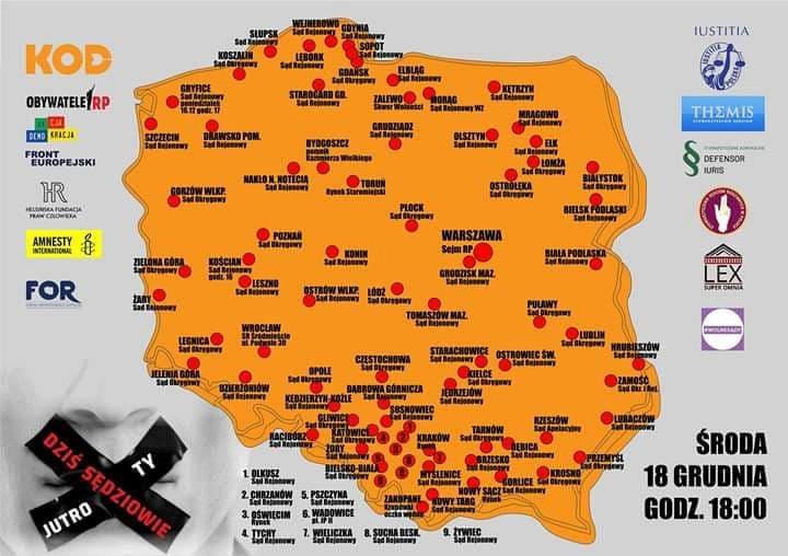 mapa protest pod sadem