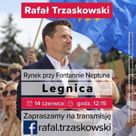 Rafał Trzaskowski w niedzielę przyjedzie do Legnicy