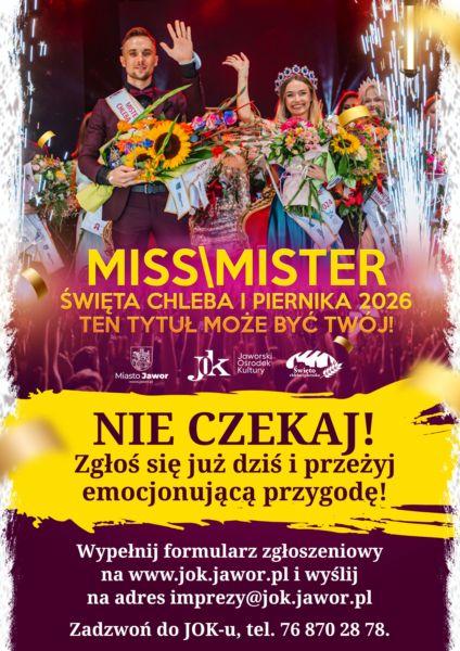 Jawor szuka nowych twarzy! Ruszył nabór do konkursu „Miss i Mister Święta Chleba i Piernika 2026”
