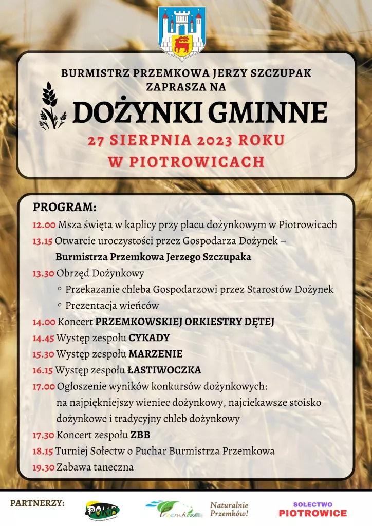 Dożynki gminy Przemków. Burmistrz J.Szczupak zaprasza