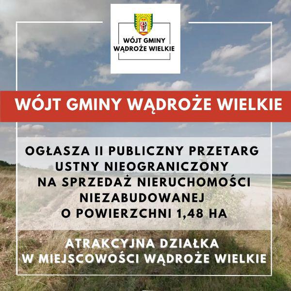 Działka blisko A-4 wystawiona na przetarg w Wądrożu Wielkim