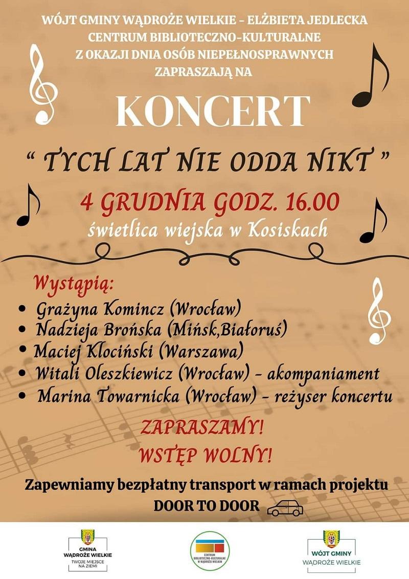 Wójt E.Jedlecka zaprasza na magiczny koncert w Kosiskach