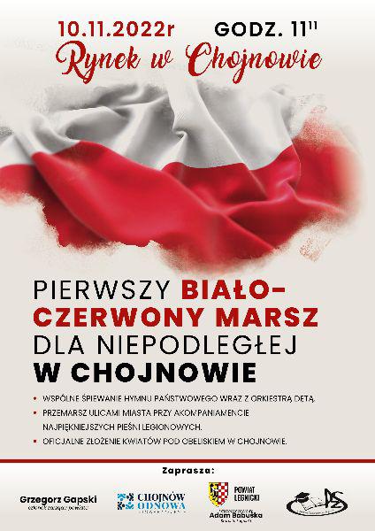 Biało-czerwony marsz dla Niepodległej w Chojnowie