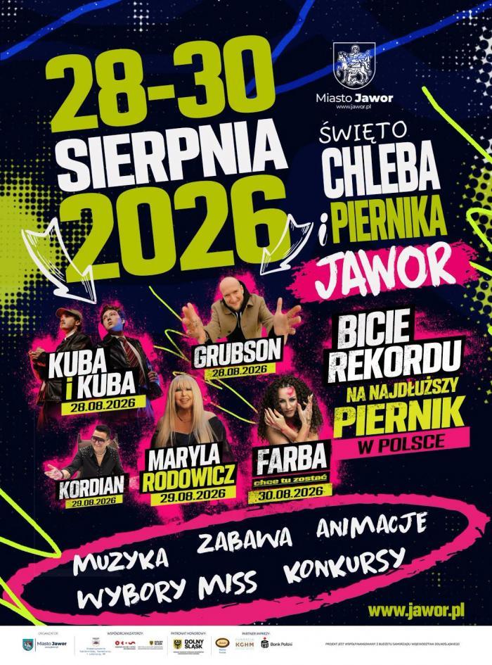 Święto Chleba i Piernika w Jaworze - harmonogram trzydniowej imprezy