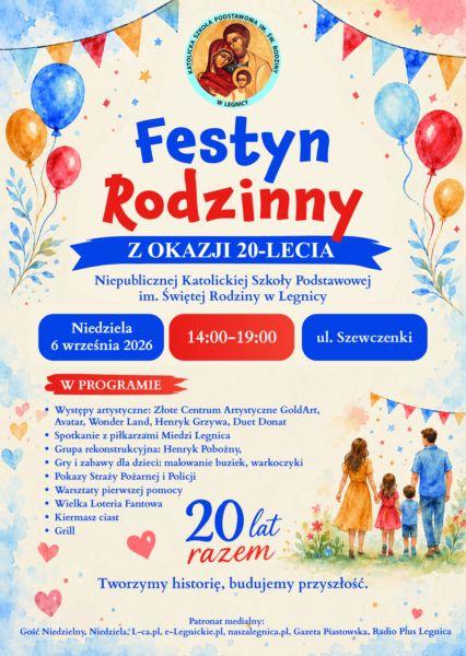 20 lat Szkoły Podstawowej im. Świętej Rodziny w Legnicy! Wielki festyn już w niedzielę