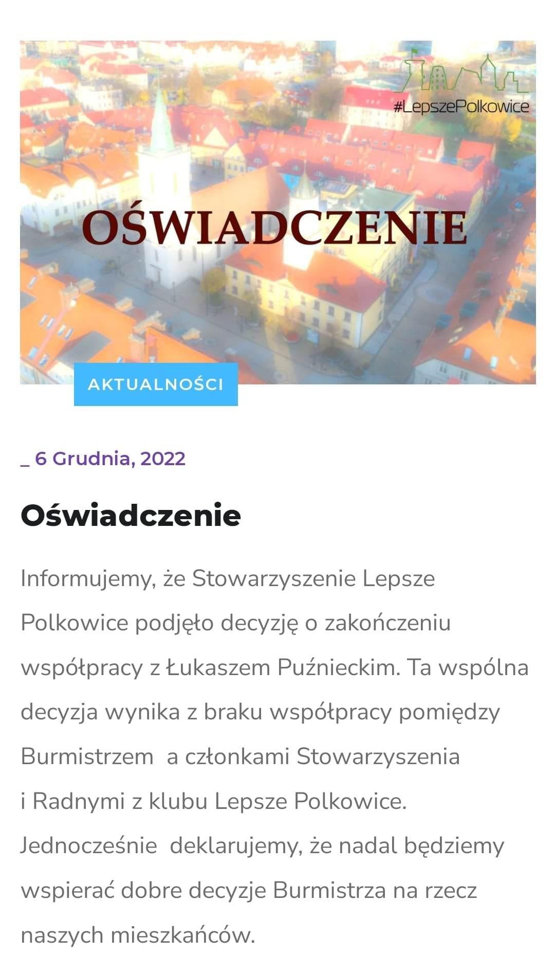 Rewolucja w samorządzie. Lepsze Polkowice zakończyły współpracę z burmistrzem!