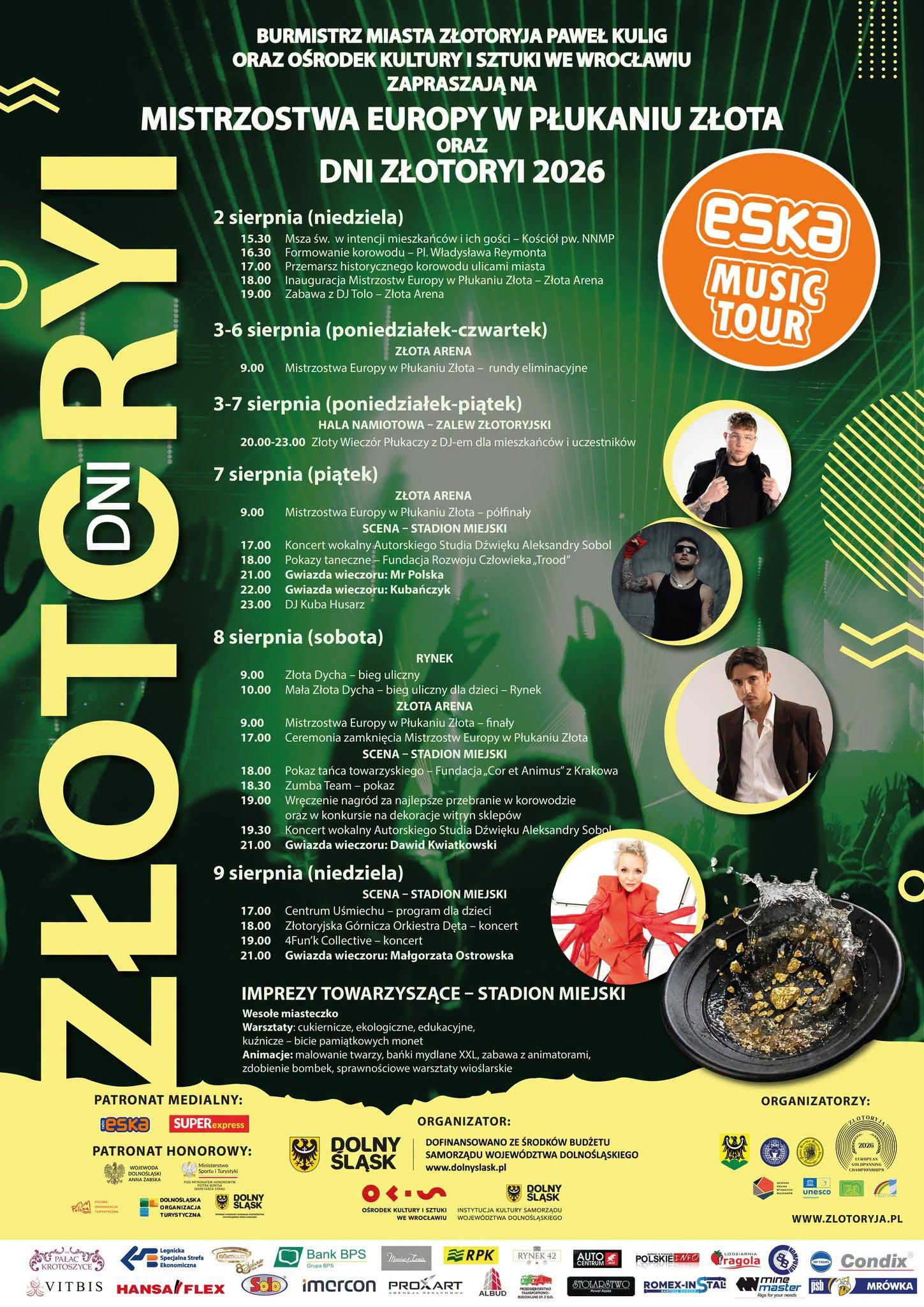 Złotoryja zaprasza na osiem dni świętowania! Mistrzostwa Europy w Płukaniu Złota i Dni Złotoryi 2026 - znamy pełny program