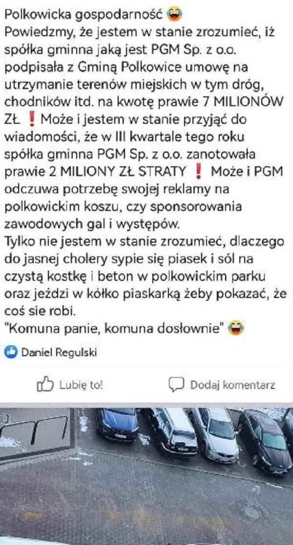 Radnemu nie podoba się, że w Polkowicach dbają o suche chodniki i ulice