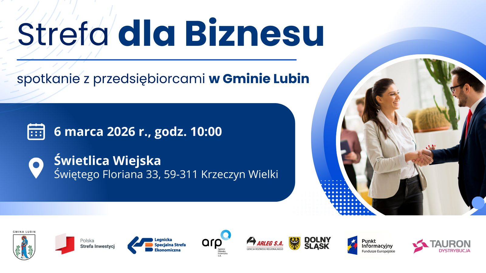 "Strefa dla Biznesu" w gminie Lubin. Zapraszamy przedsiębiorców !