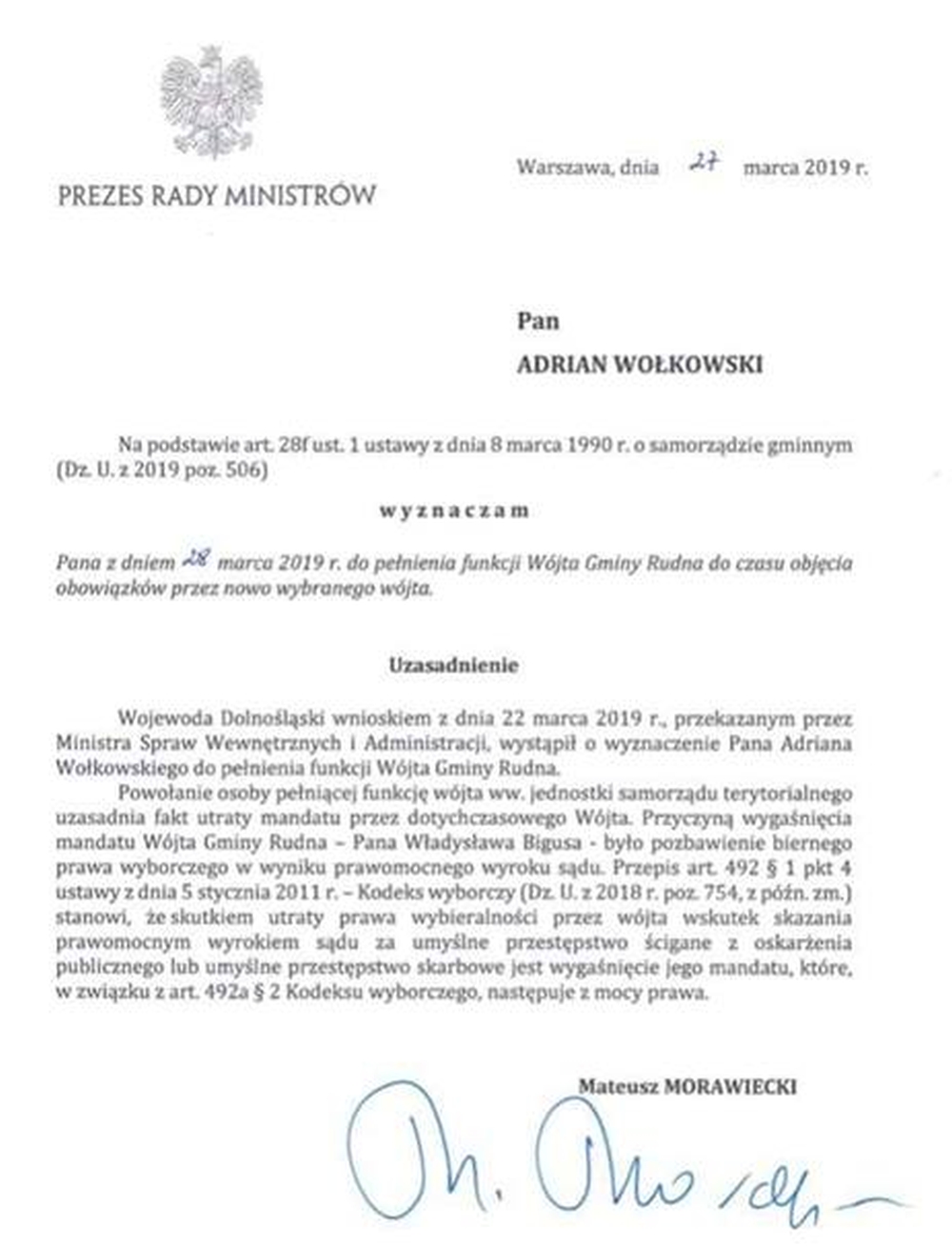 Nominacja Wołkowskiego